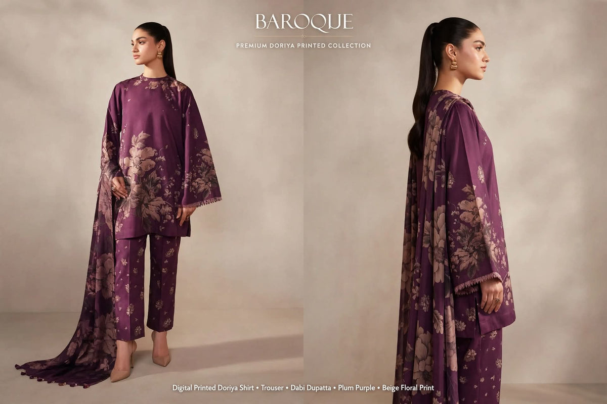 Baroque Printed Lawn 3Piece Unstitched D-006