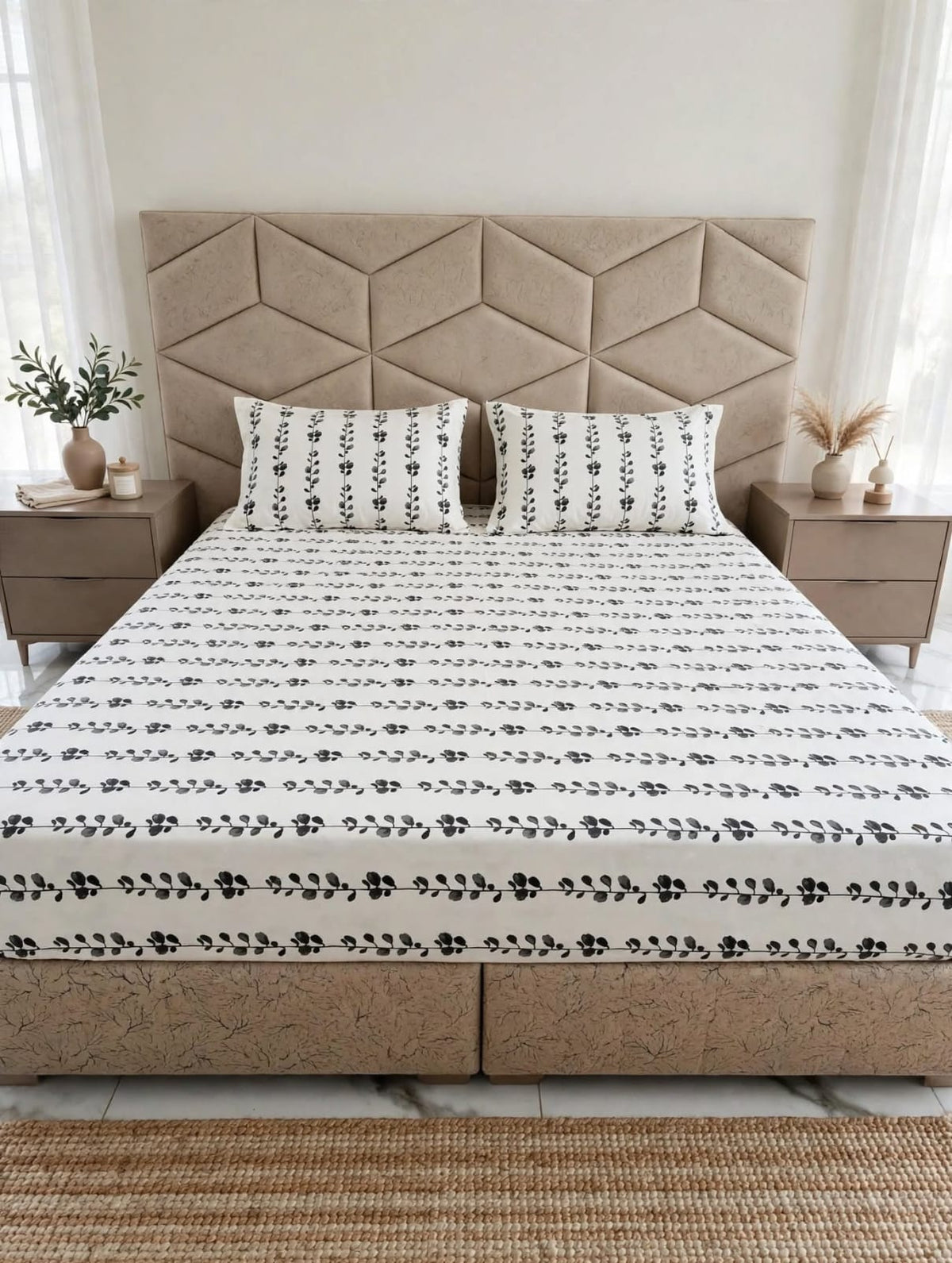 Cotton 3Piece Bed Sheet Set D-006