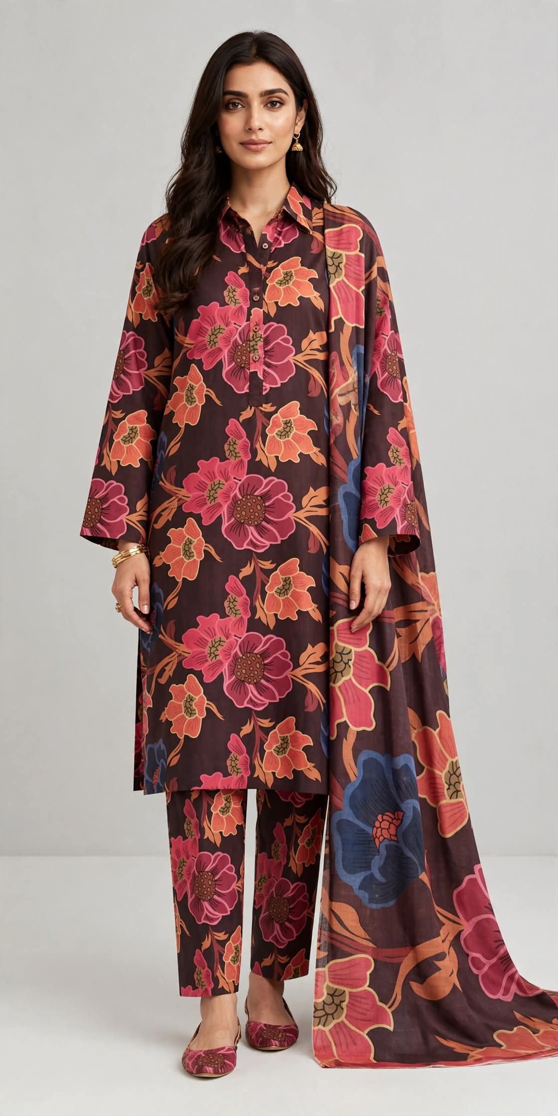 Baroque Printed Lawn 3Piece Unstitched D-001