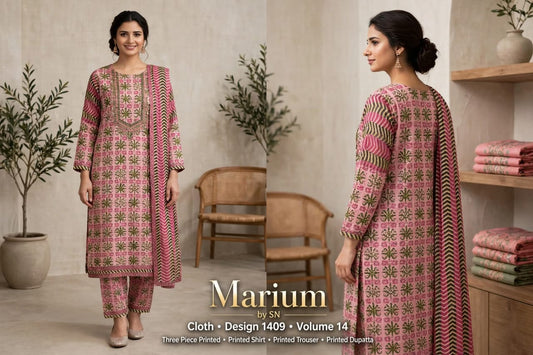 Lawn Printed 3Piece Unstitched D-001