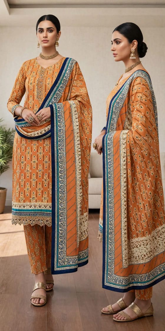 Lawn Printed 3Piece Unstitched D-012