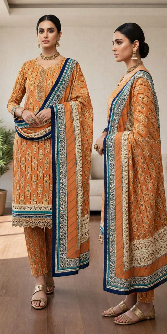 Lawn Printed 3Piece Unstitched D-012